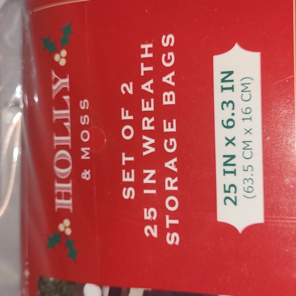 Wreath Storage Bags - Red and Green Set Of Two - Picture 2 of 3